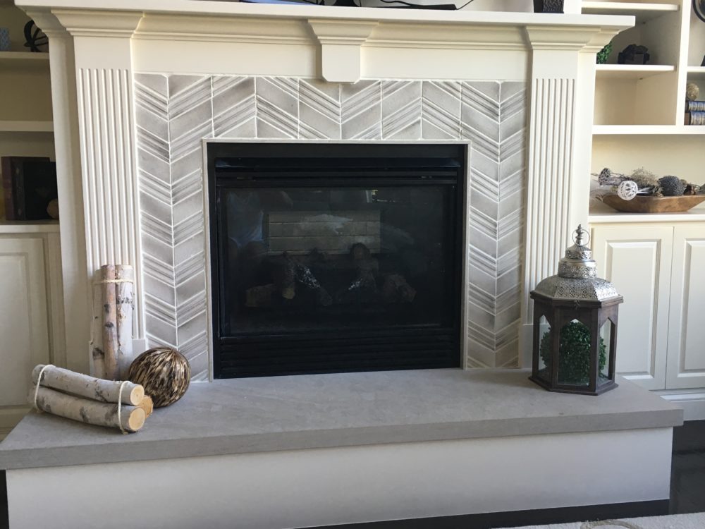 Tiling the Fireplace Surround 
